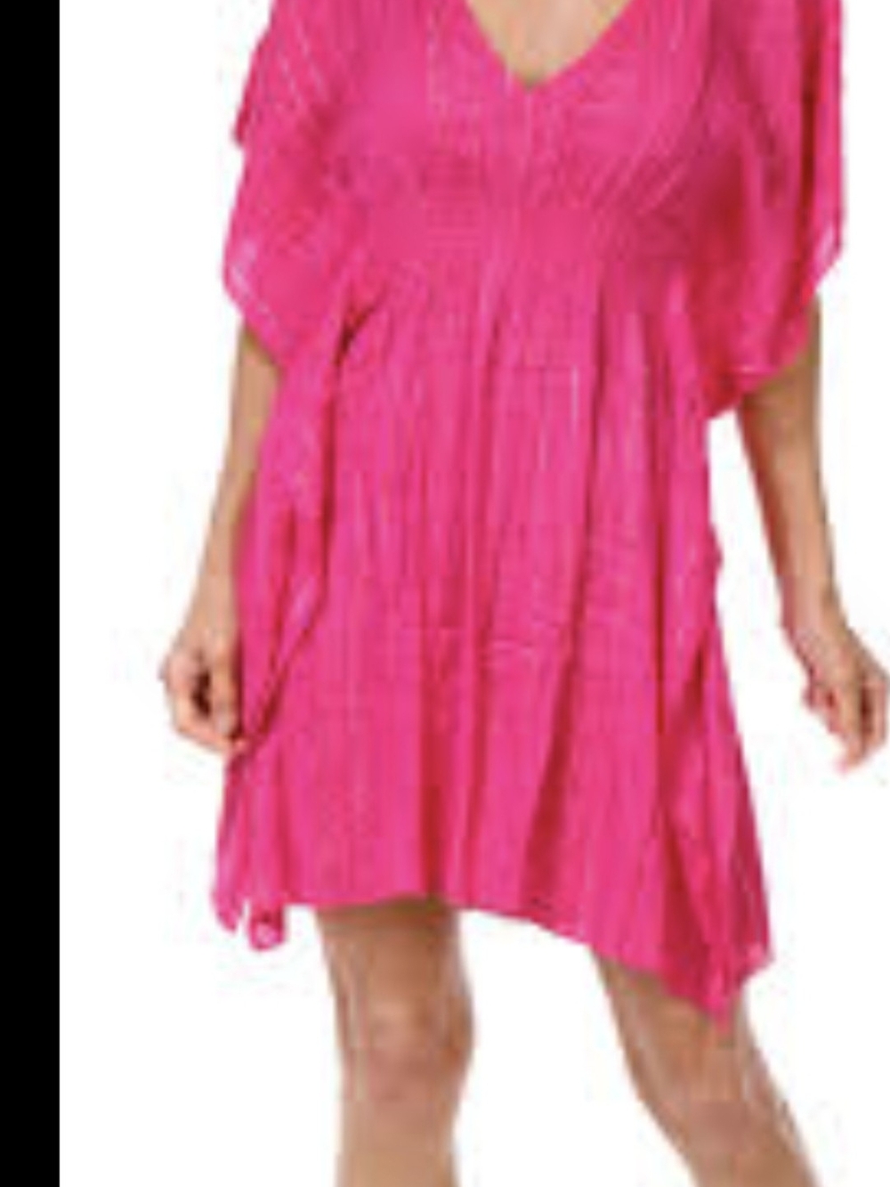 BECCA Hot Pink V-Neck Tunic Dress